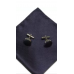 3-delige set stropdas pochet manchetknopen donkerblauw zwart Blokje